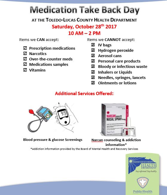 Medication Take Back Day Toledo Lucas County Health Department