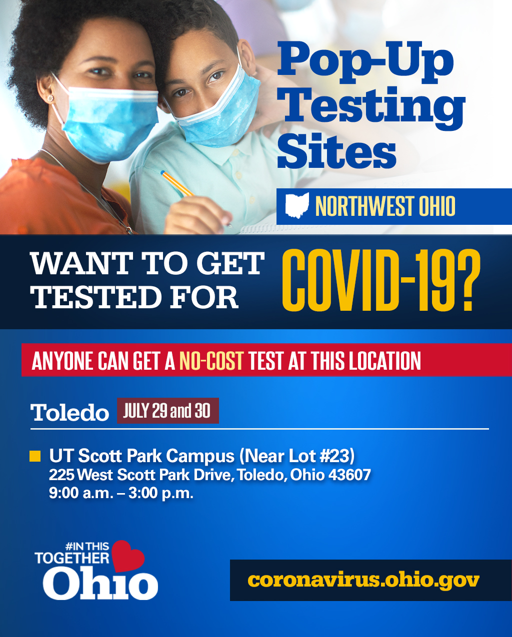 COVID-19 Pop-Up Testing July 29 & 30 | Toledo Lucas County ...